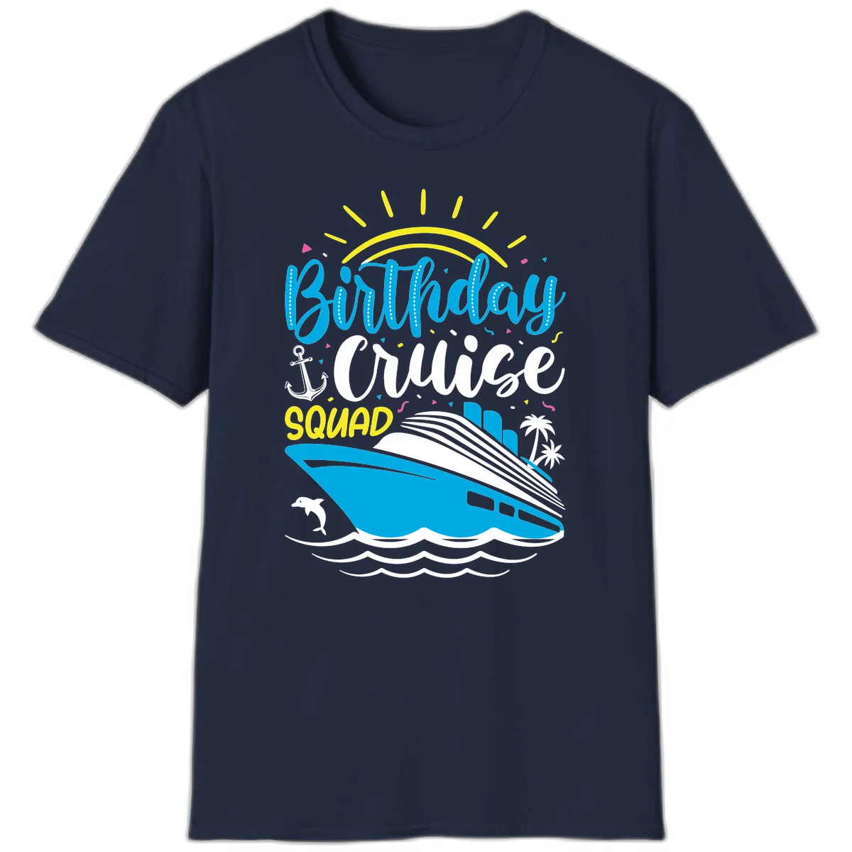 Birthday Cruise Squad T-Shirt in Navy