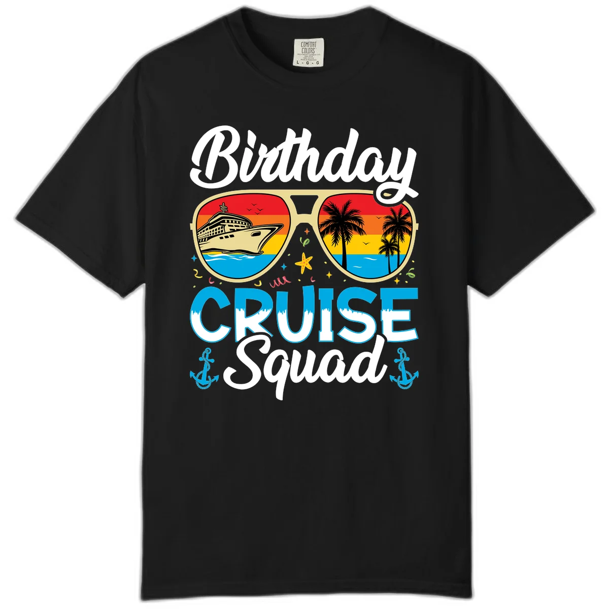 Birthday Cruise Squad Comfort Color in Black