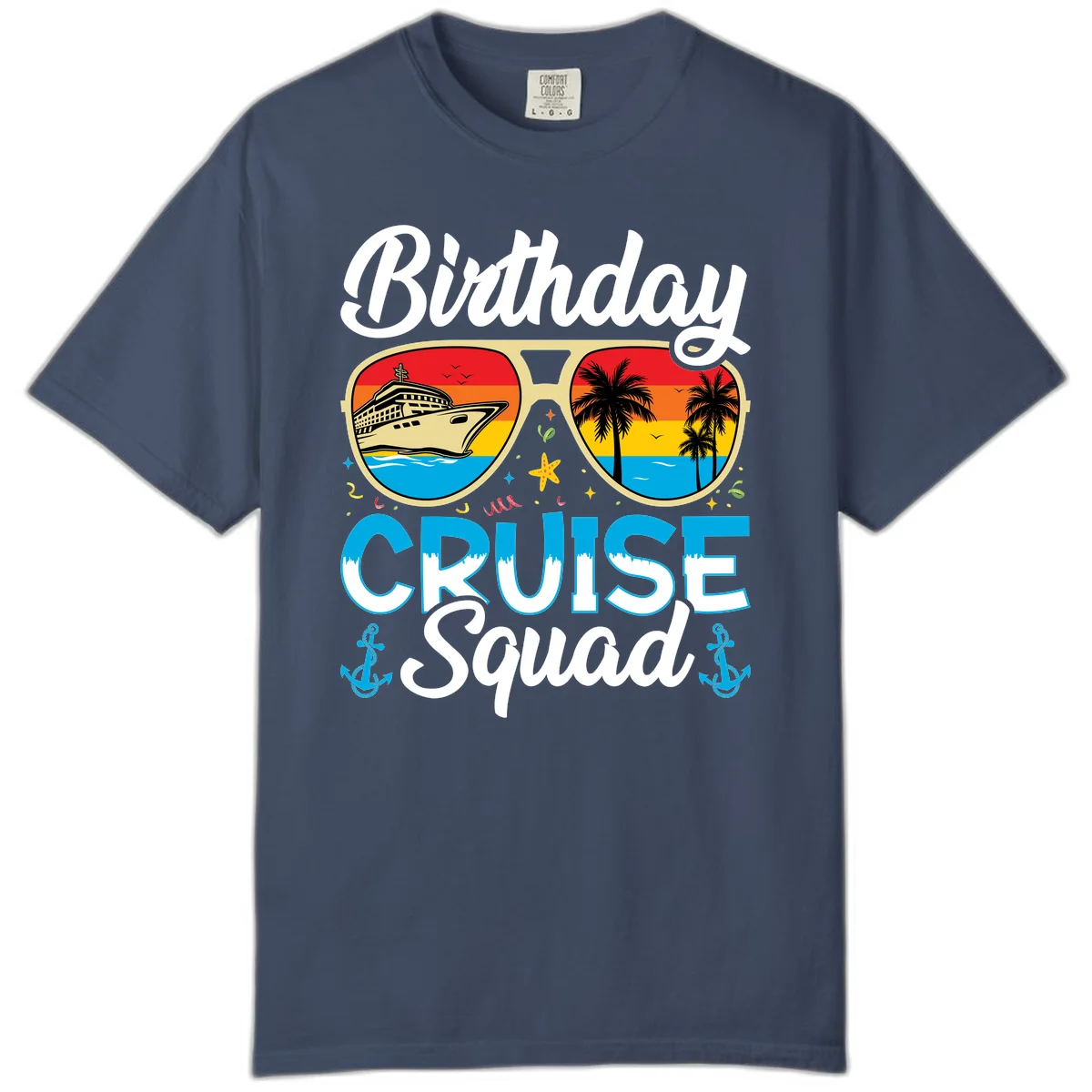 Birthday Cruise Squad Comfort Color in Midnight