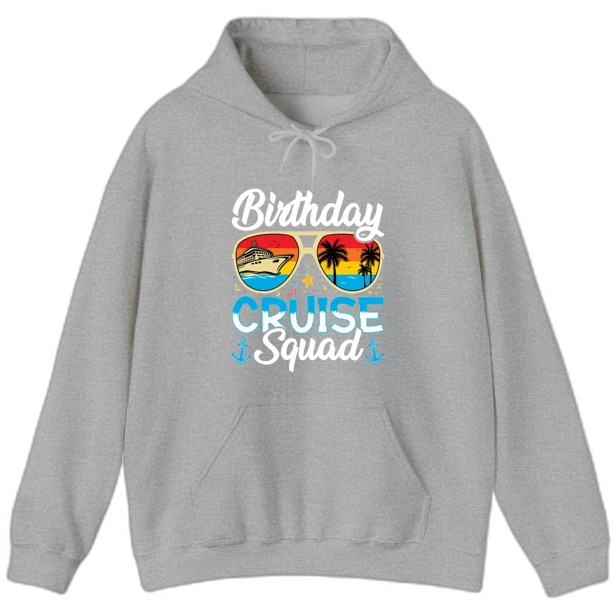 Birthday Cruise Squad Hoodie in Sport Grey