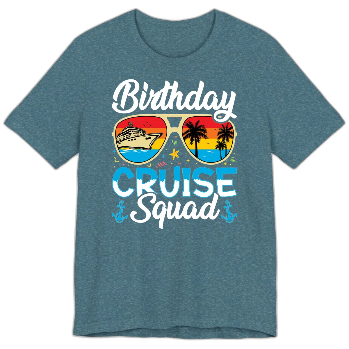 Birthday Cruise Squad Premium T-Shirt in Heather Deep Teal