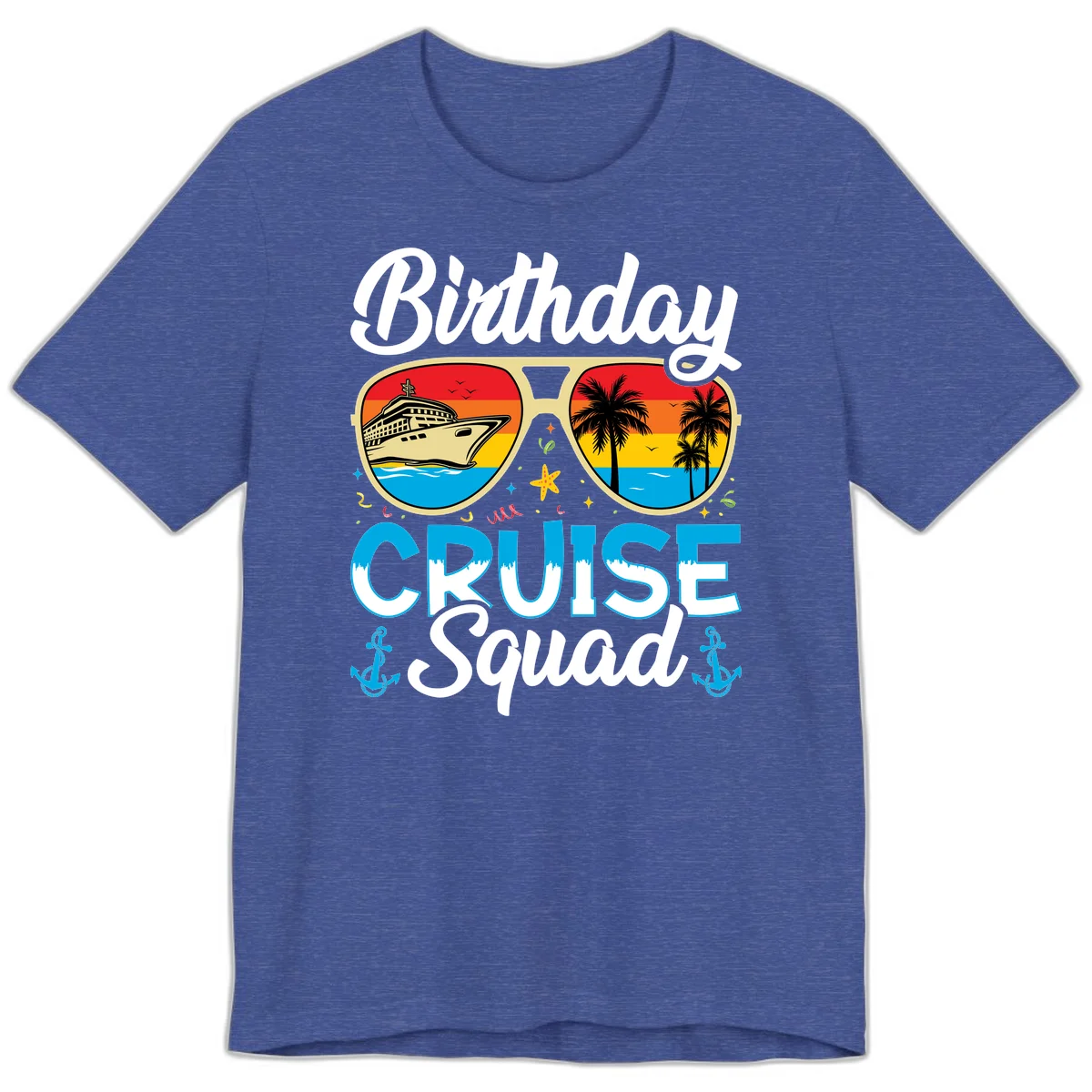 Birthday Cruise Squad Premium T-Shirt in Heather True Royal