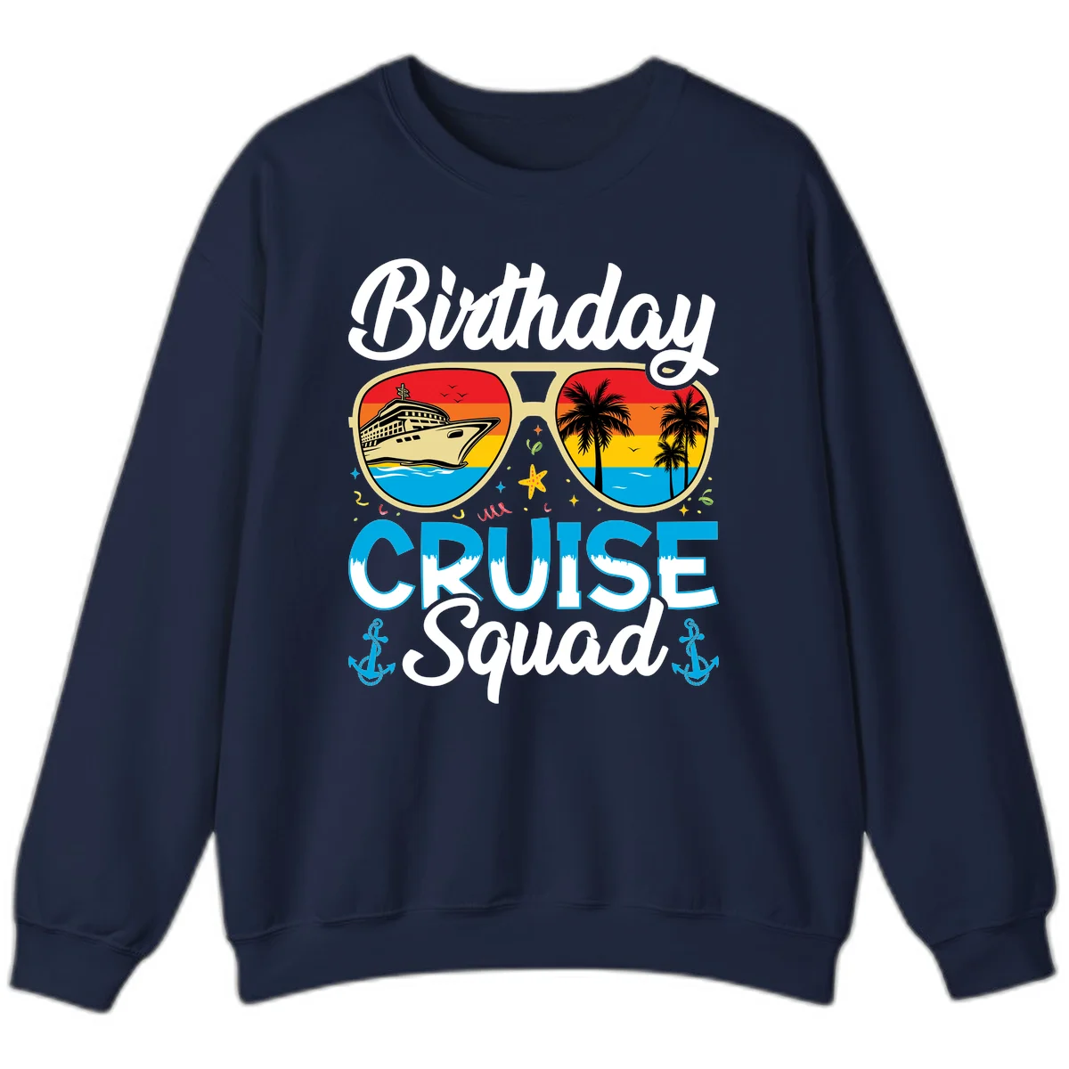 Birthday Cruise Squad Sweatshirt in Navy