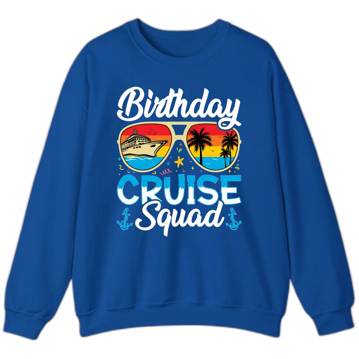 Birthday Cruise Squad Sweatshirt in Royal