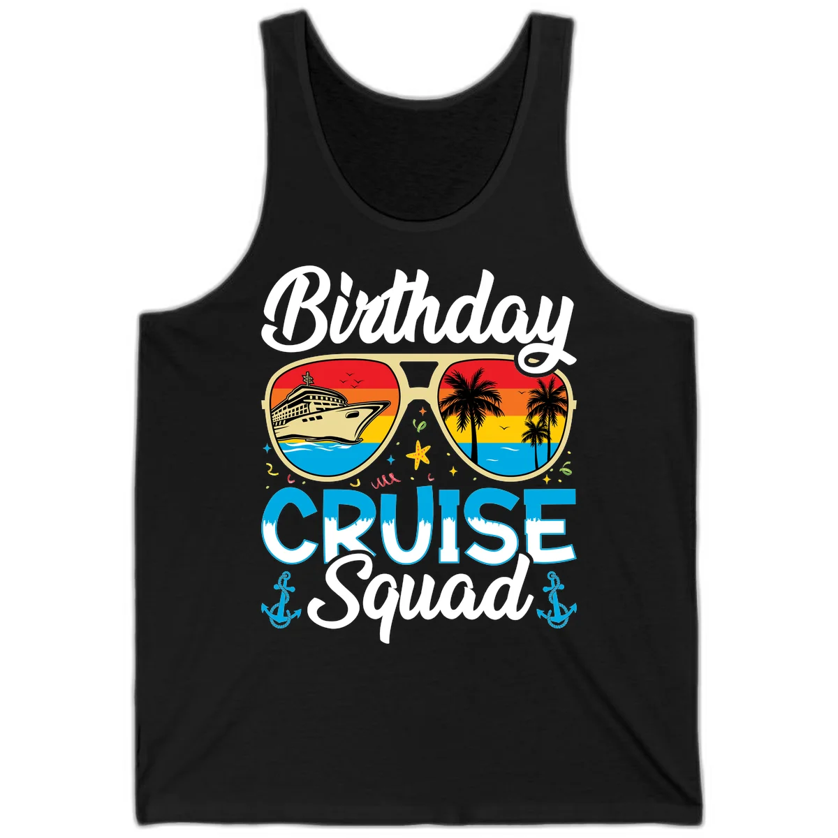 Birthday Cruise Squad Tank in Black