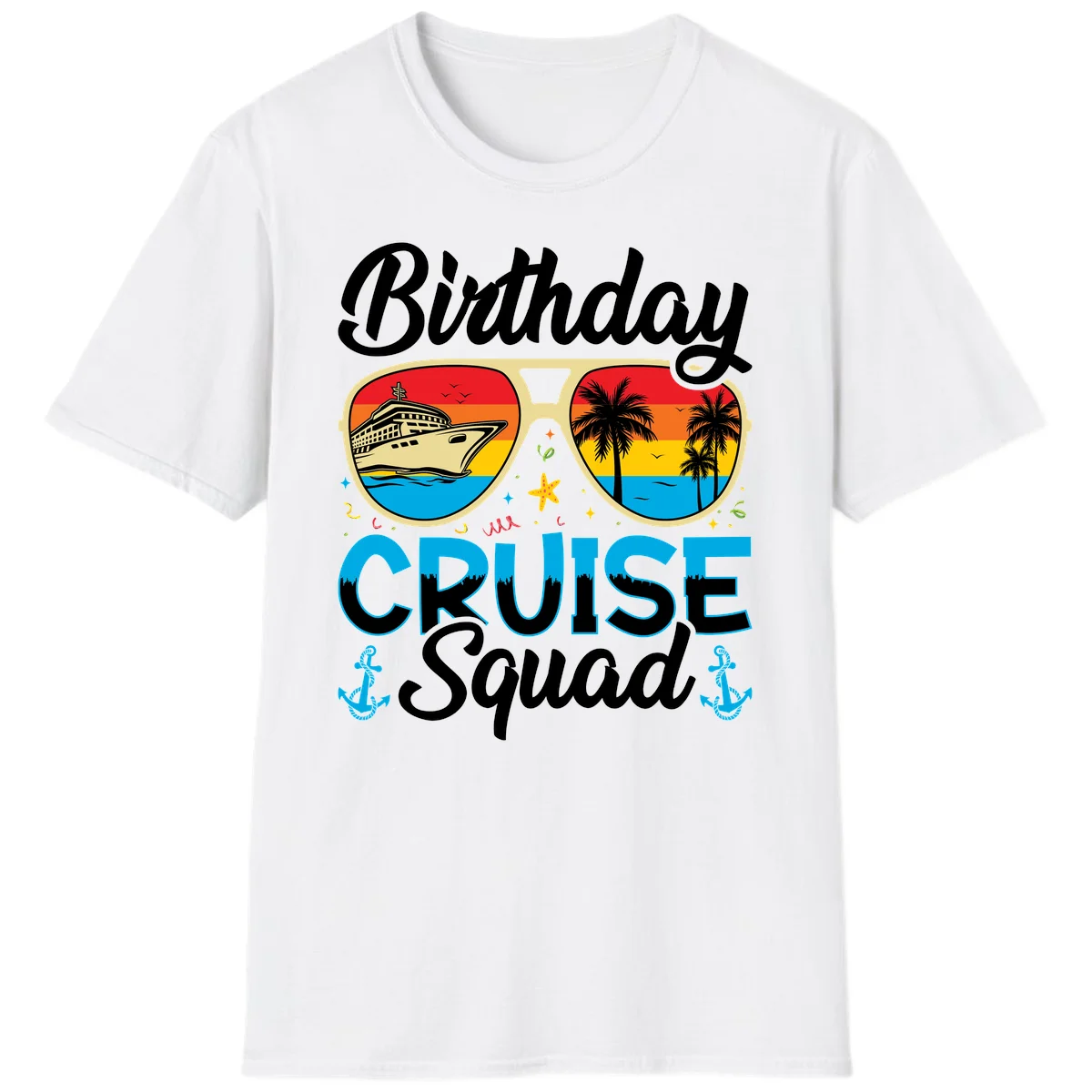 Birthday Cruise Squad T-Shirt in White