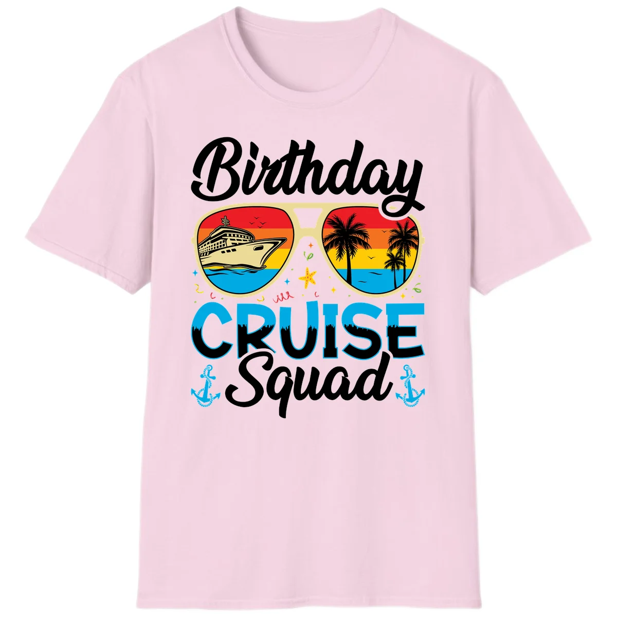Birthday Cruise Squad T-Shirt in Light Pink