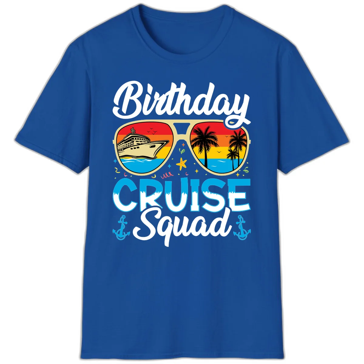 Birthday Cruise Squad T-Shirt in Royal