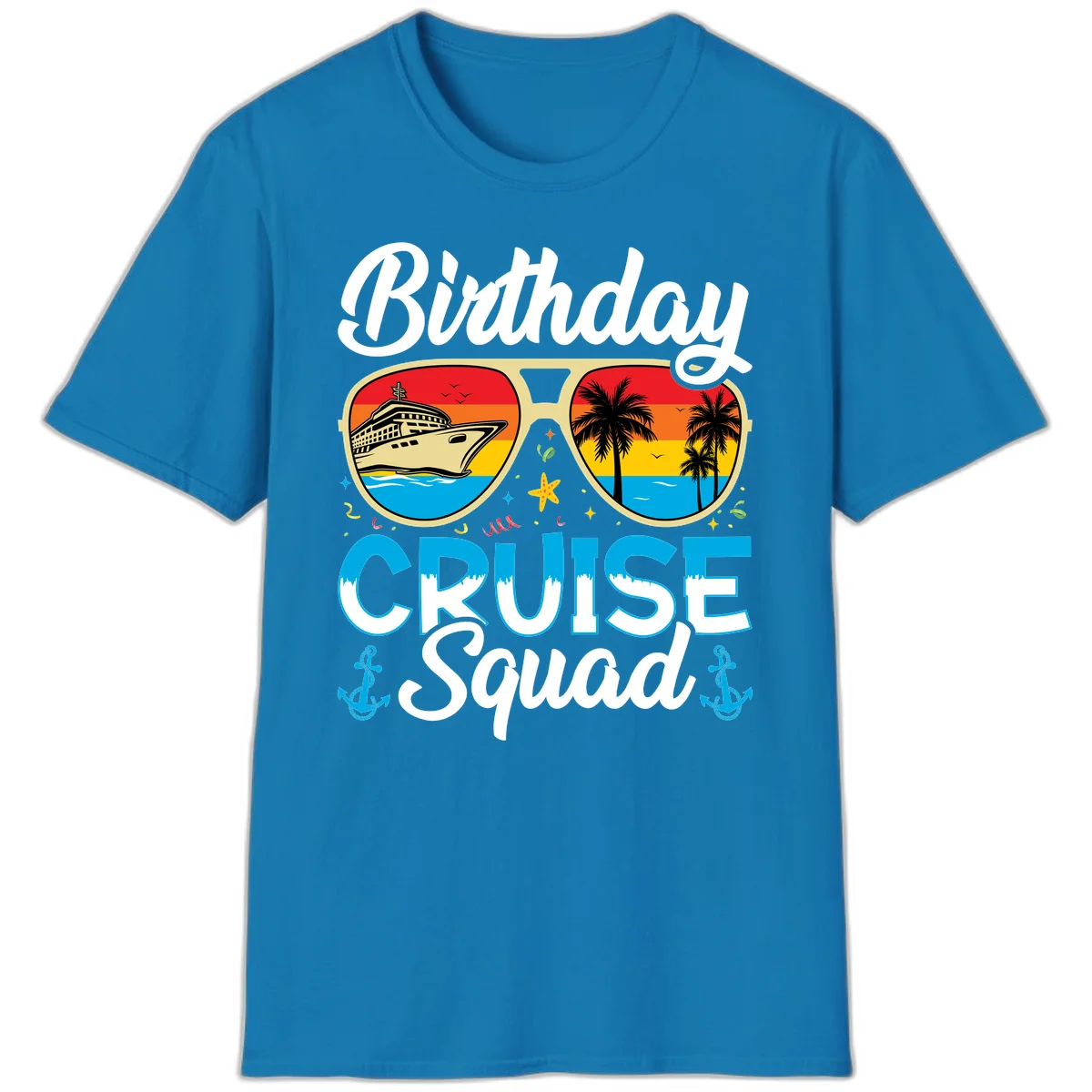 Birthday Cruise Squad T-Shirt in Sapphire