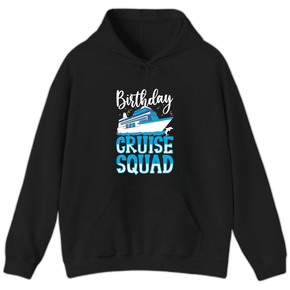 Birthday Cruise Squad Hoodie in Black