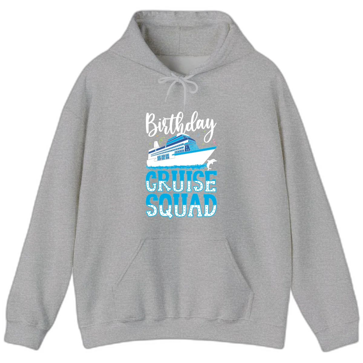 Birthday Cruise Squad Hoodie in Sport Grey