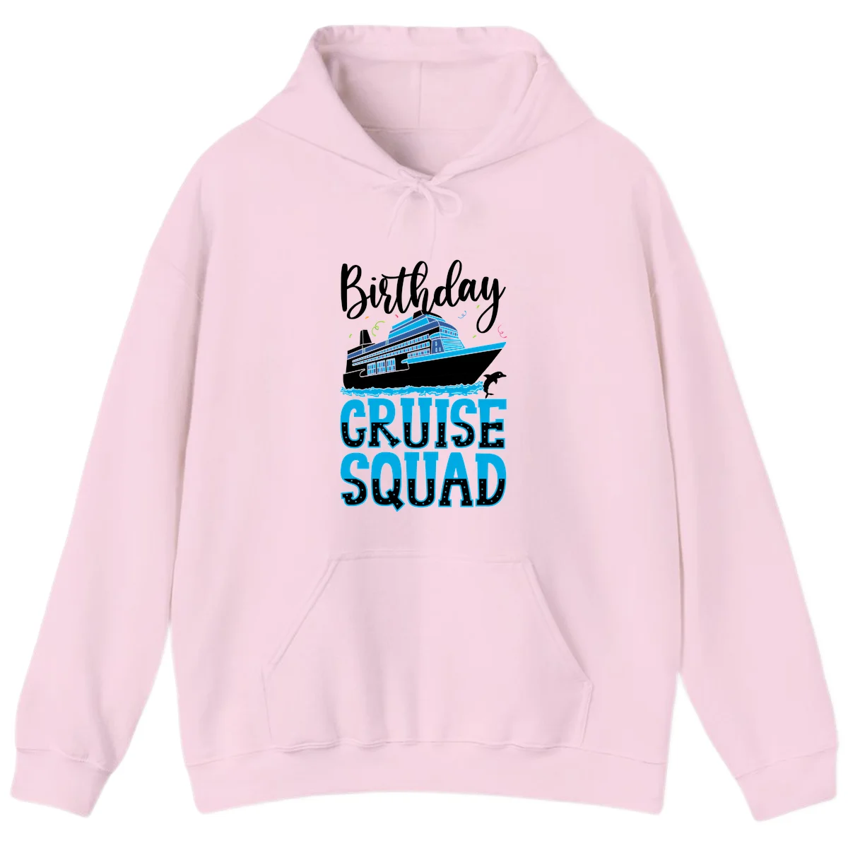 Birthday Cruise Squad Hoodie in Light Pink