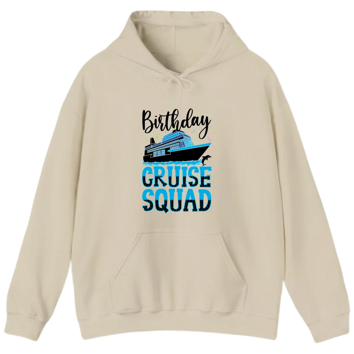 Birthday Cruise Squad Hoodie in Sand