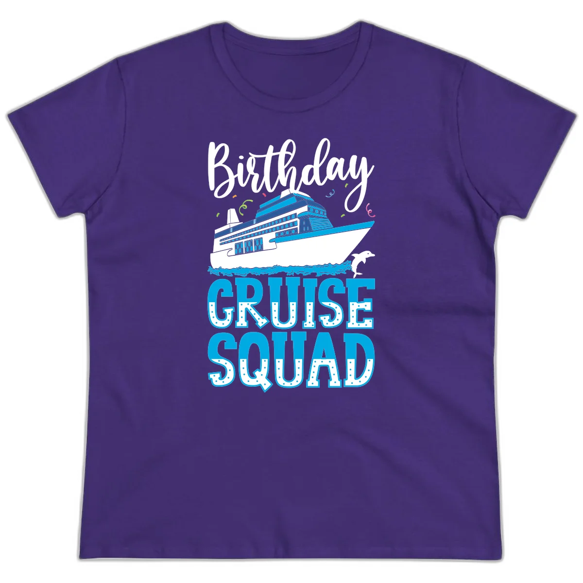 Birthday Cruise Squad Ladies Tee in Purple