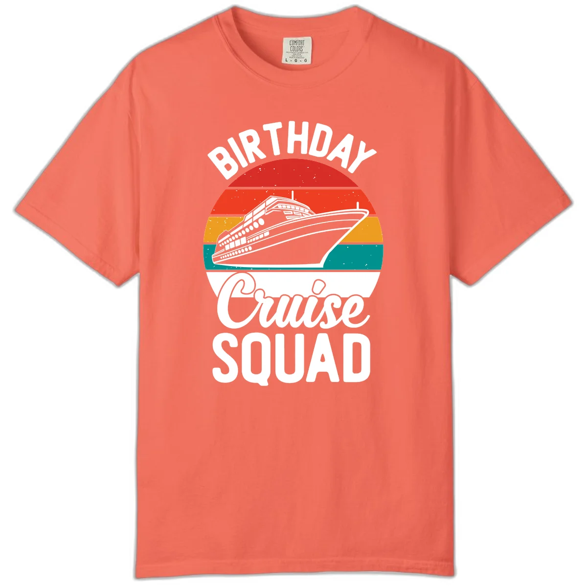 Birthday Cruise Squad Comfort Color T-Shirt in Bright Salmon