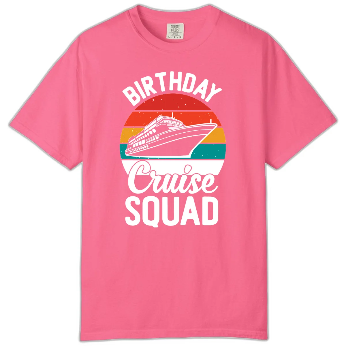 Birthday Cruise Squad Comfort Color T-Shirt in Crunchberry