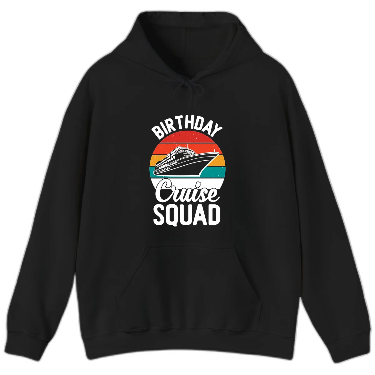 Birthday Cruise Squad Hoodie in Black