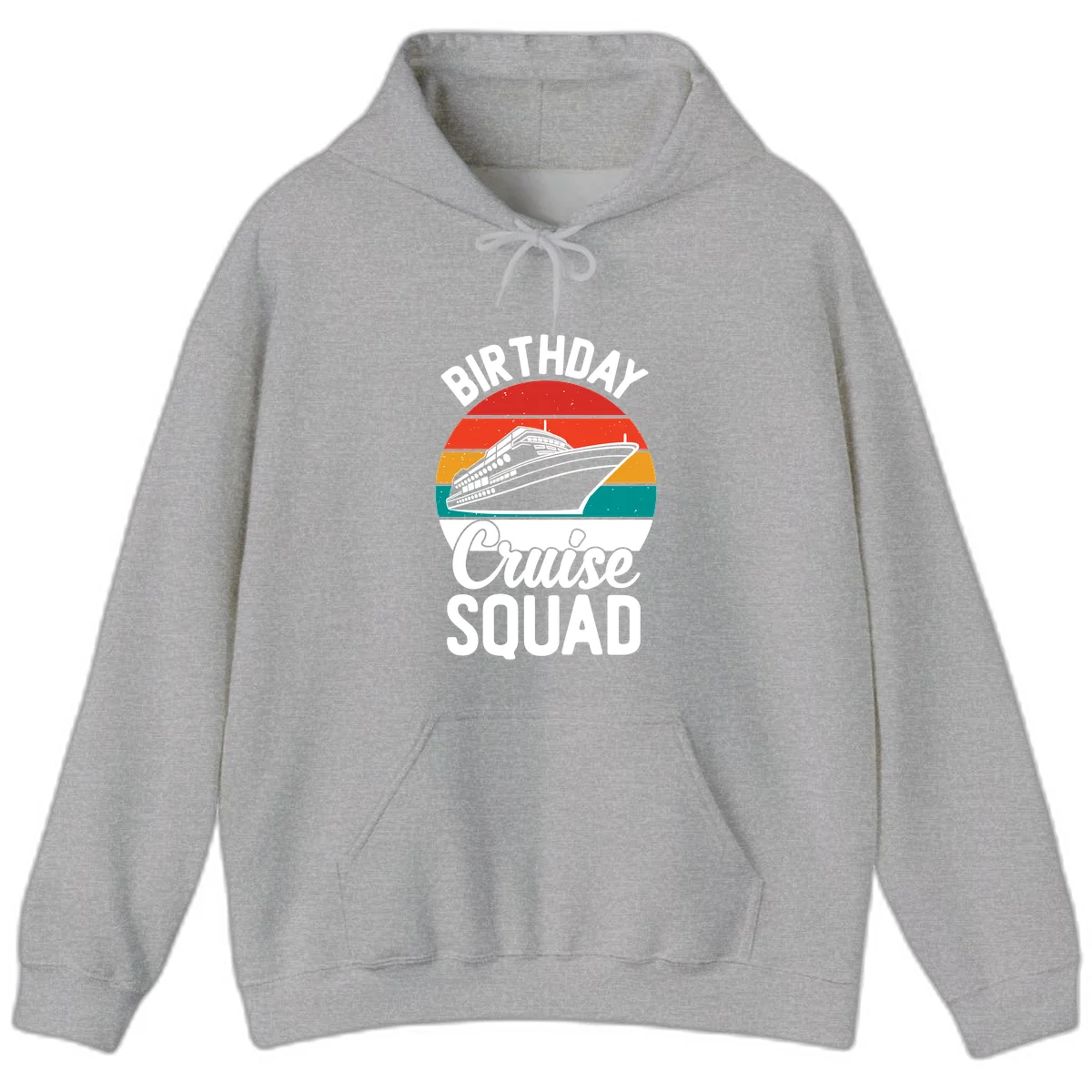 Birthday Cruise Squad Hoodie in Sport Grey