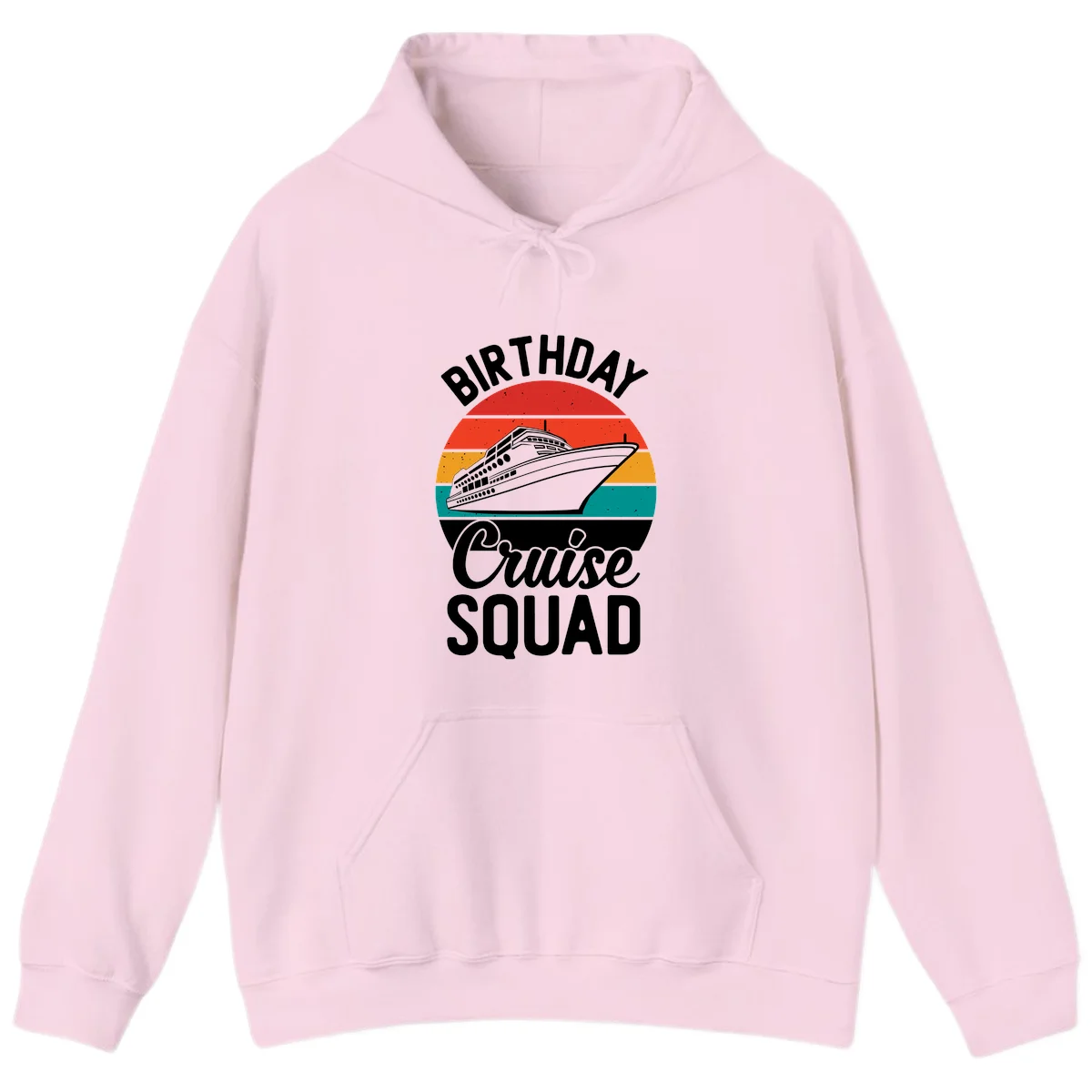 Birthday Cruise Squad Hoodie in Light Pink