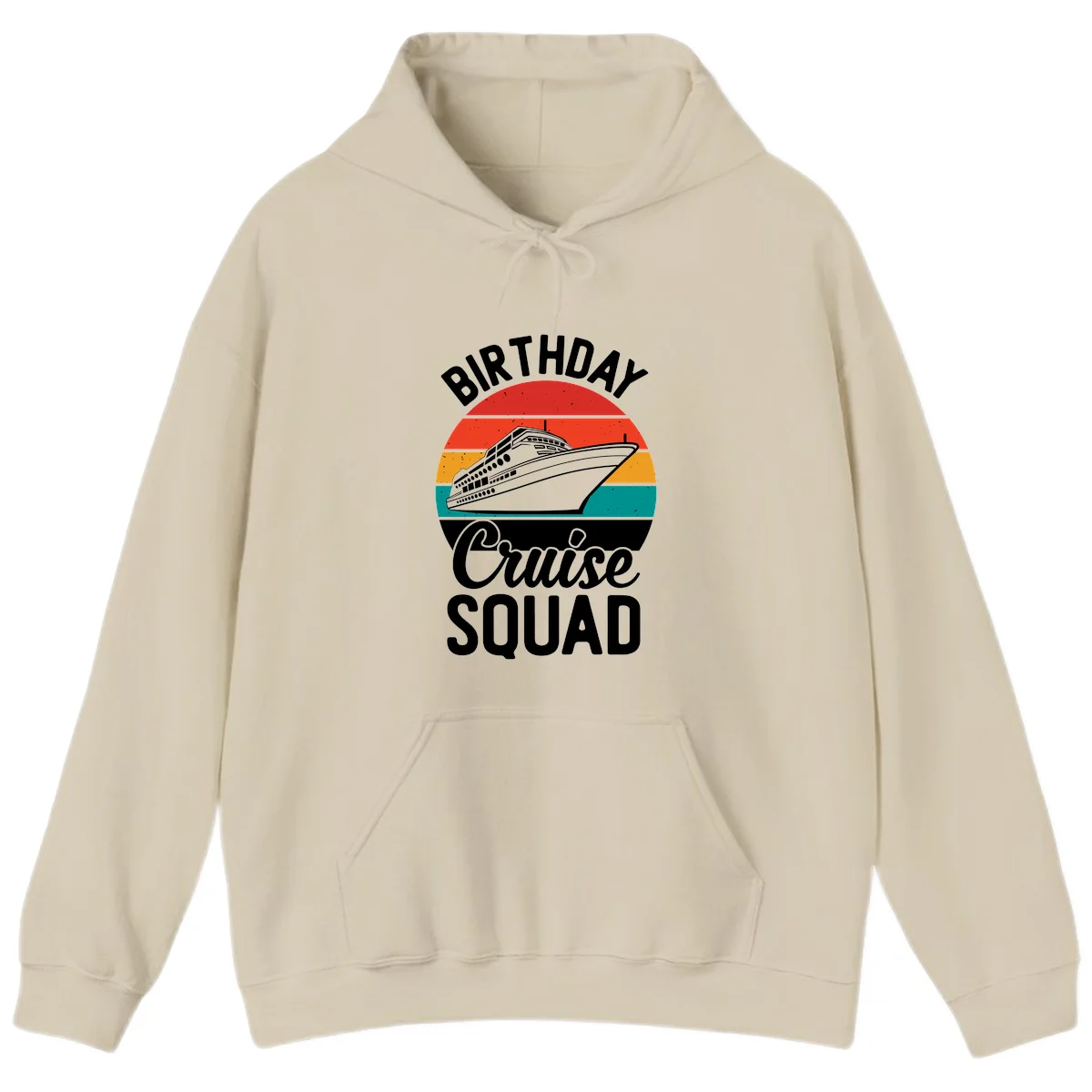 Birthday Cruise Squad Hoodie in Sand