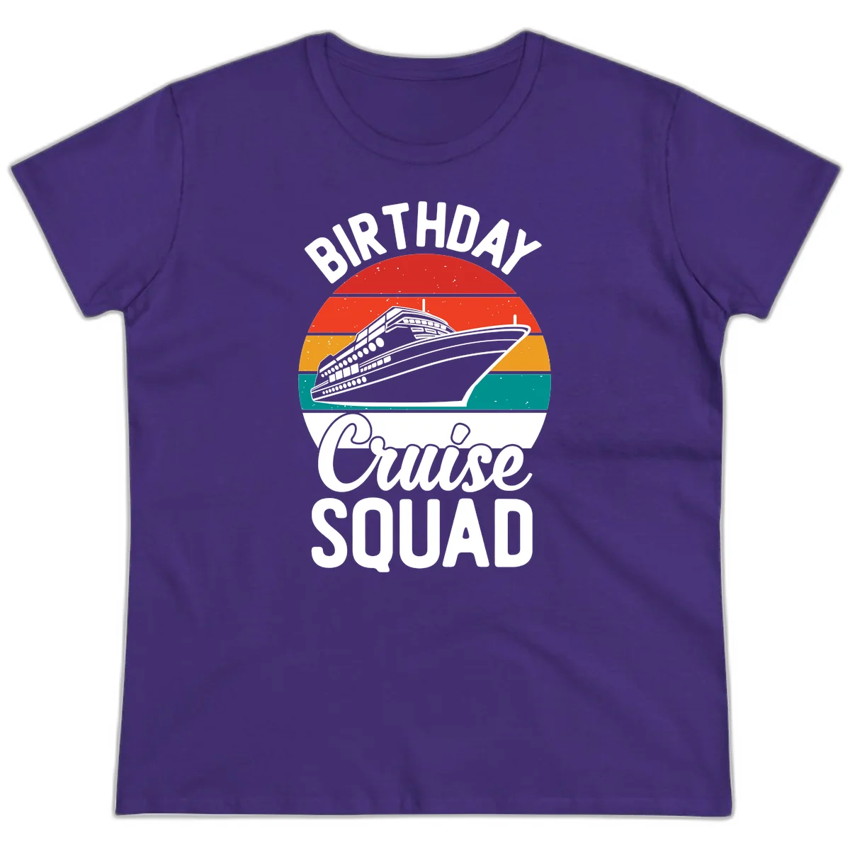 Birthday Cruise Squad Ladies Tee in Purple