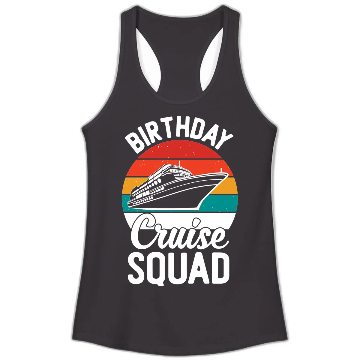 Birthday Cruise Squad Ladies Tank Top in Black