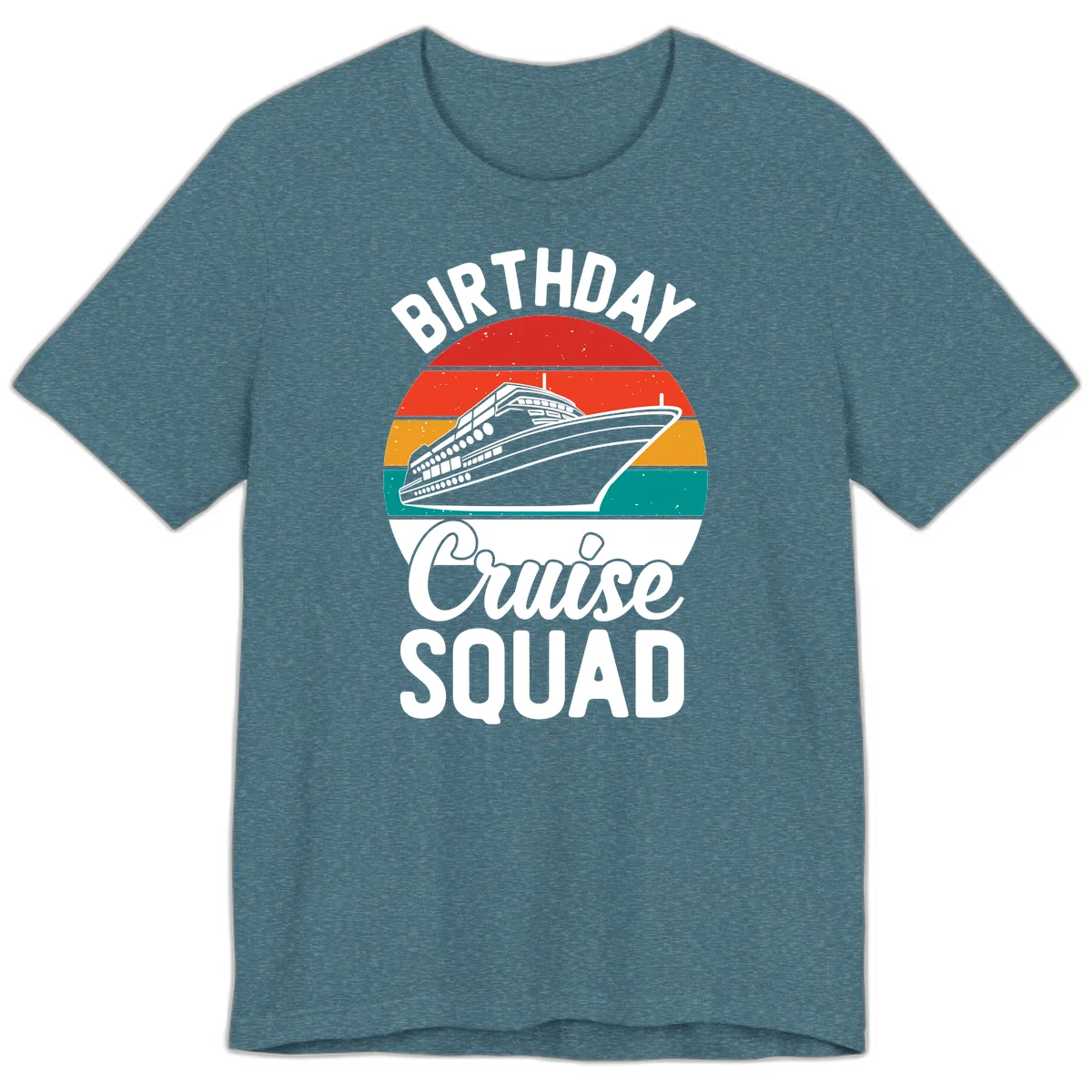 Birthday Cruise Squad Premium T-Shirt in Heather Deep Teal