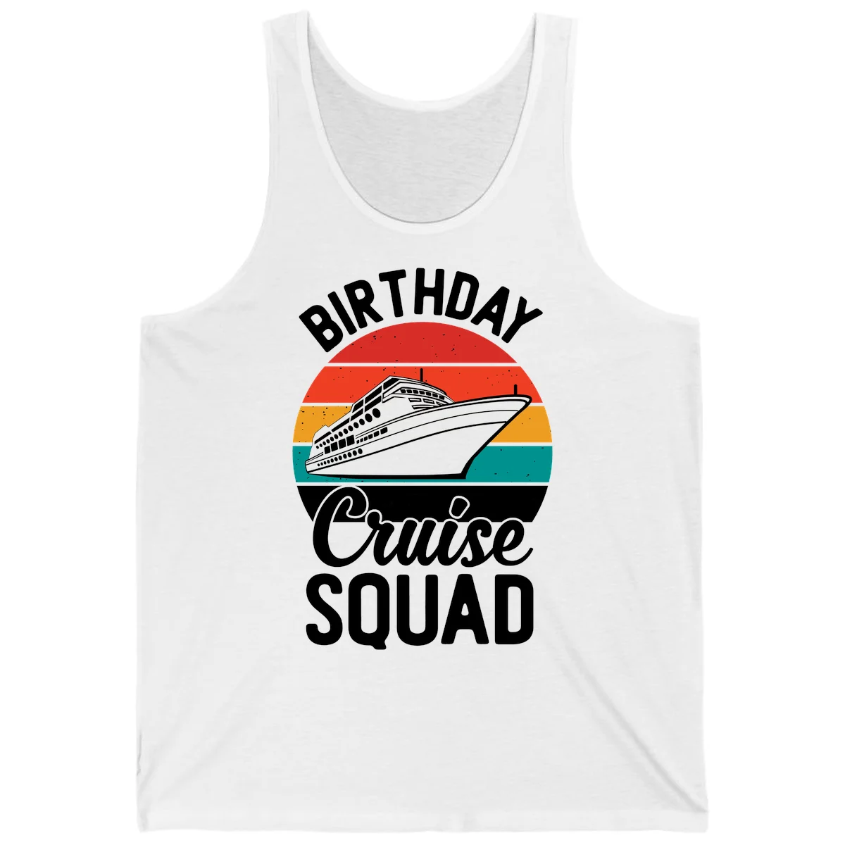 Birthday Cruise Squad Tank Top in White
