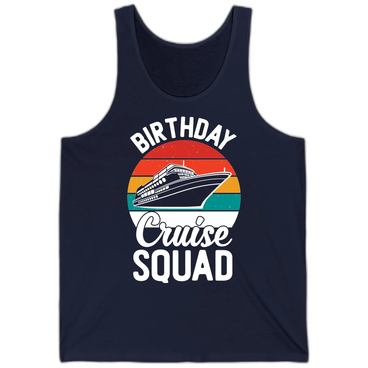 Birthday Cruise Squad Tank Top in Navy