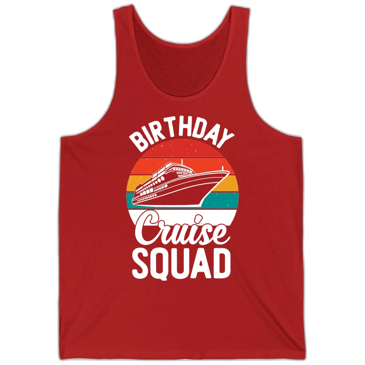 Birthday Cruise Squad Tank Top in Red