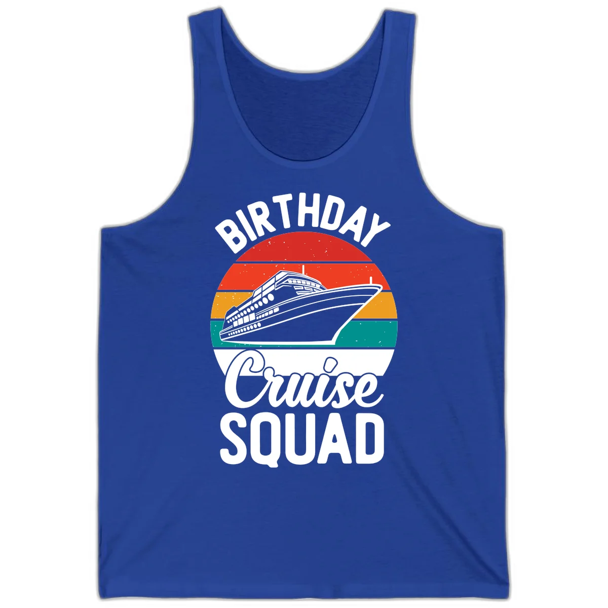 Birthday Cruise Squad Tank Top in True Royal
