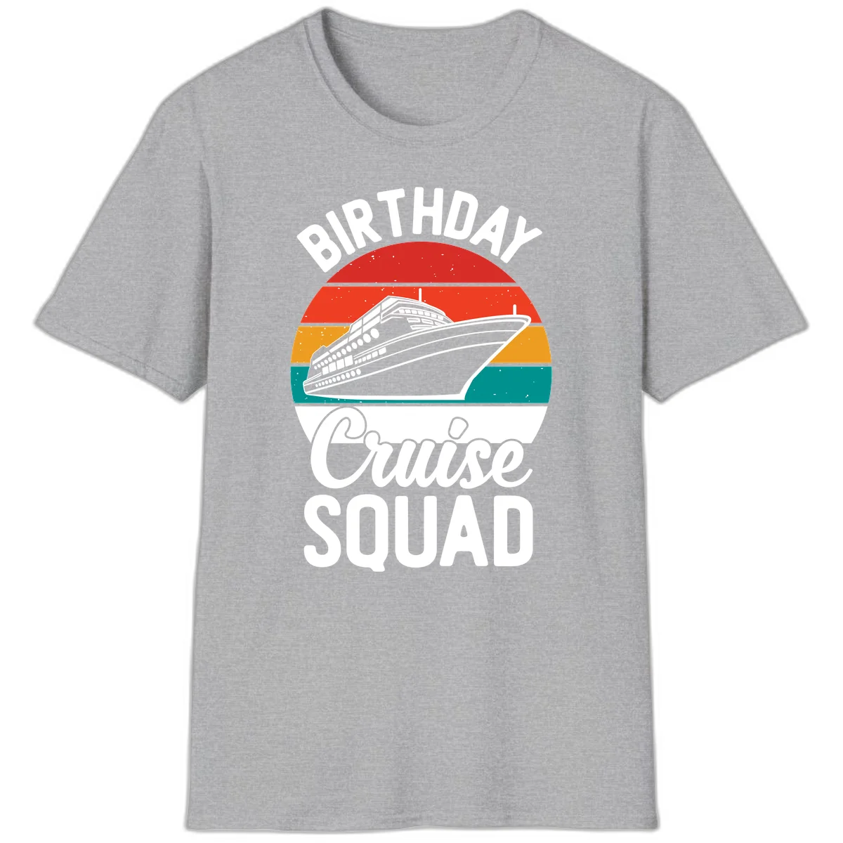 Birthday Cruise Squad T-Shirt in Sport Grey