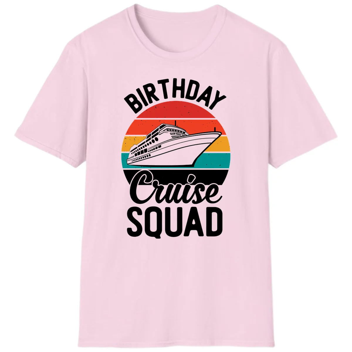 Birthday Cruise Squad T-Shirt in Light Pink