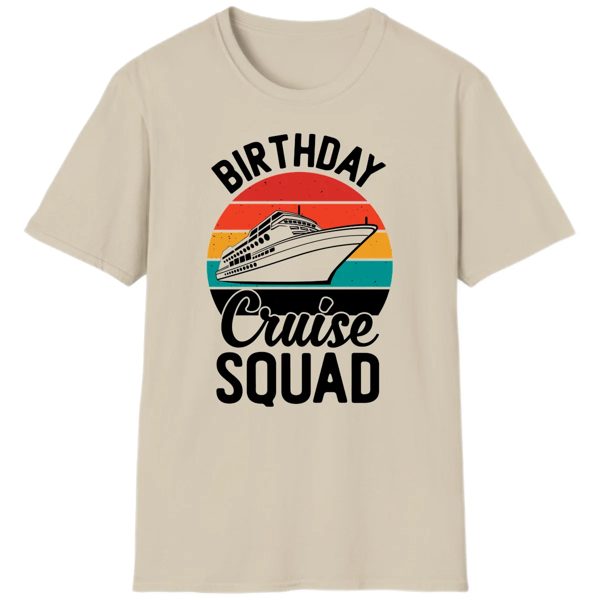 Birthday Cruise Squad T-Shirt in Sand