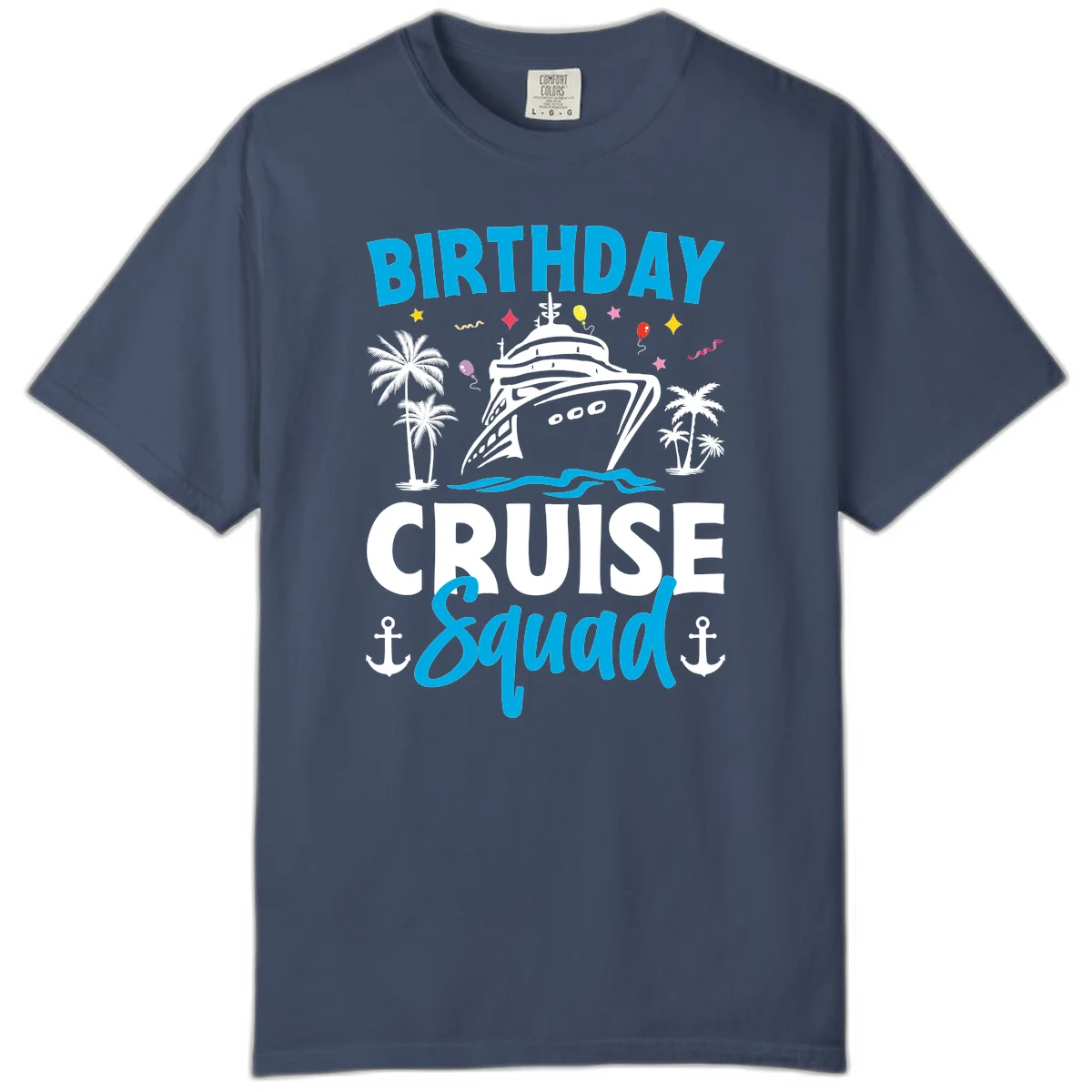Birthday Cruise Squad Comfort Color Tee for Your Trip in Midnight
