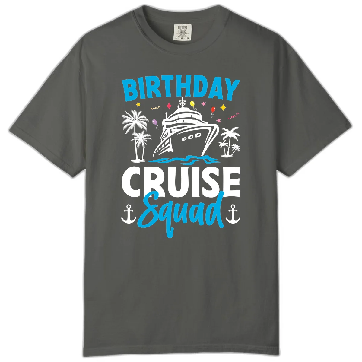 Birthday Cruise Squad Comfort Color Tee for Your Trip in Pepper
