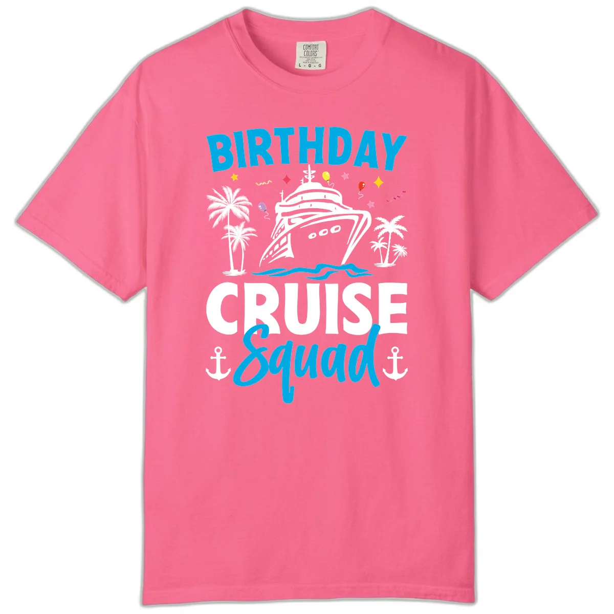 Birthday Cruise Squad Comfort Color Tee for Your Trip in Crunchberry