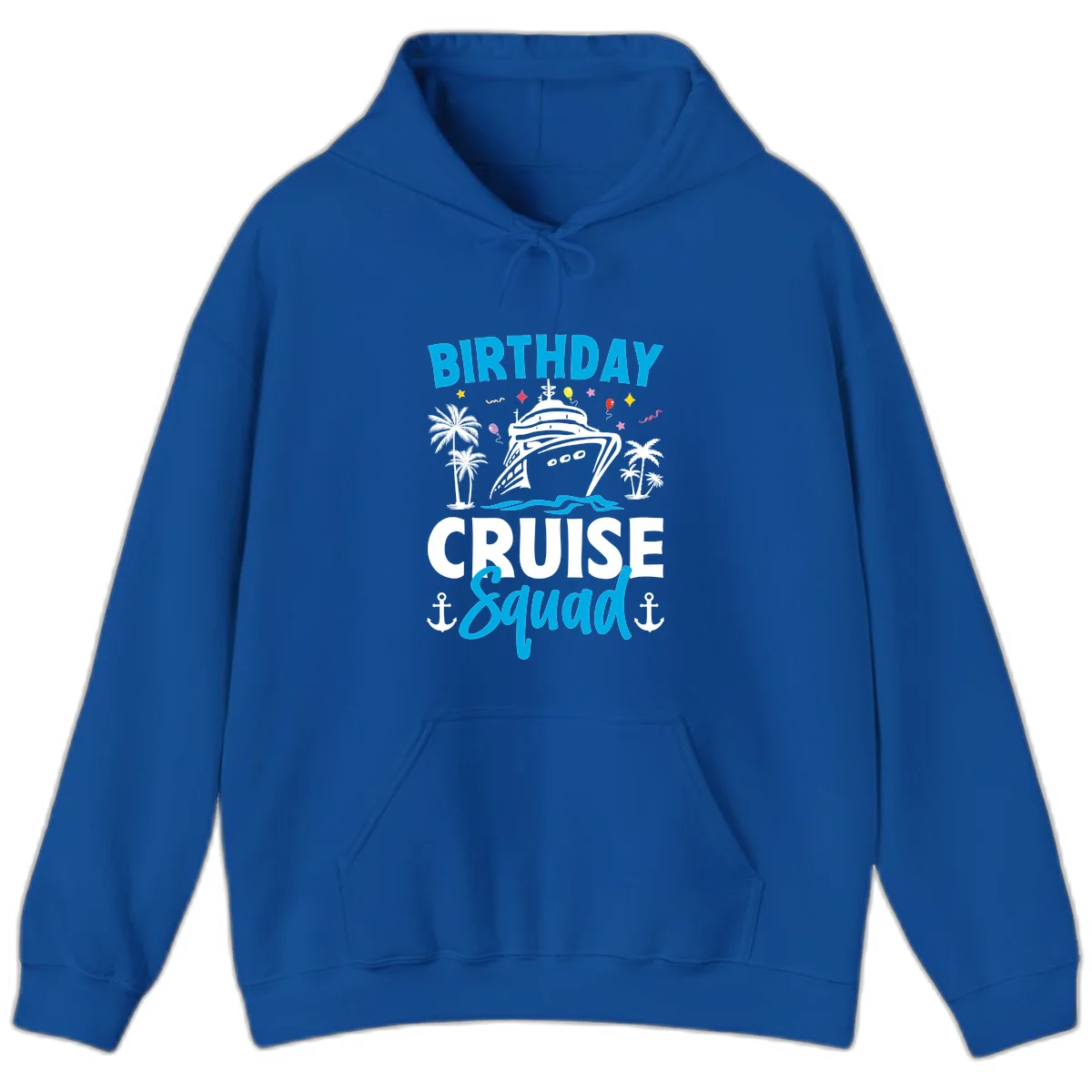 Birthday Cruise Squad Hoodie for Chilly Sea Nights in Royal