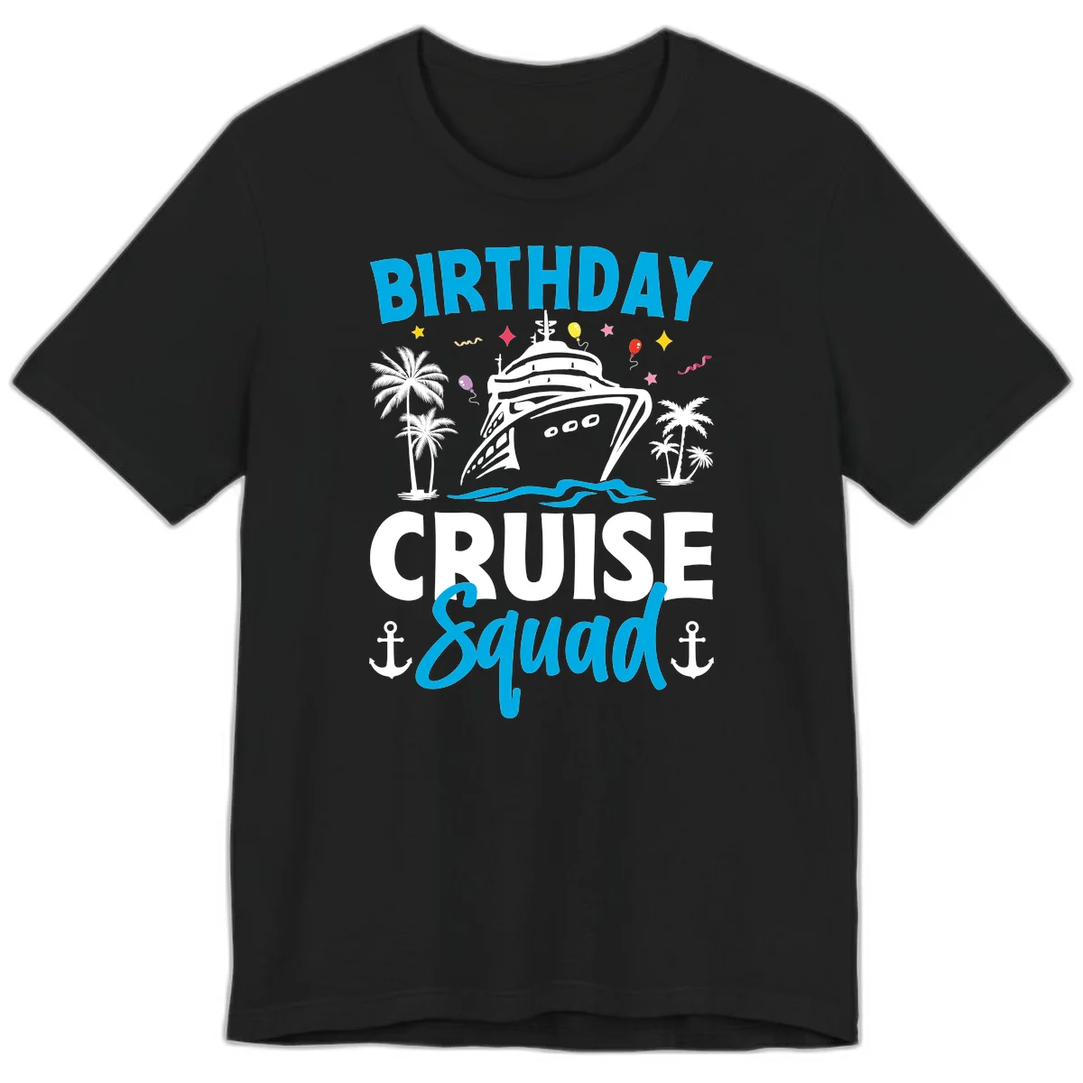 Birthday Cruise Squad Premium T-Shirt for Celebrations in Black