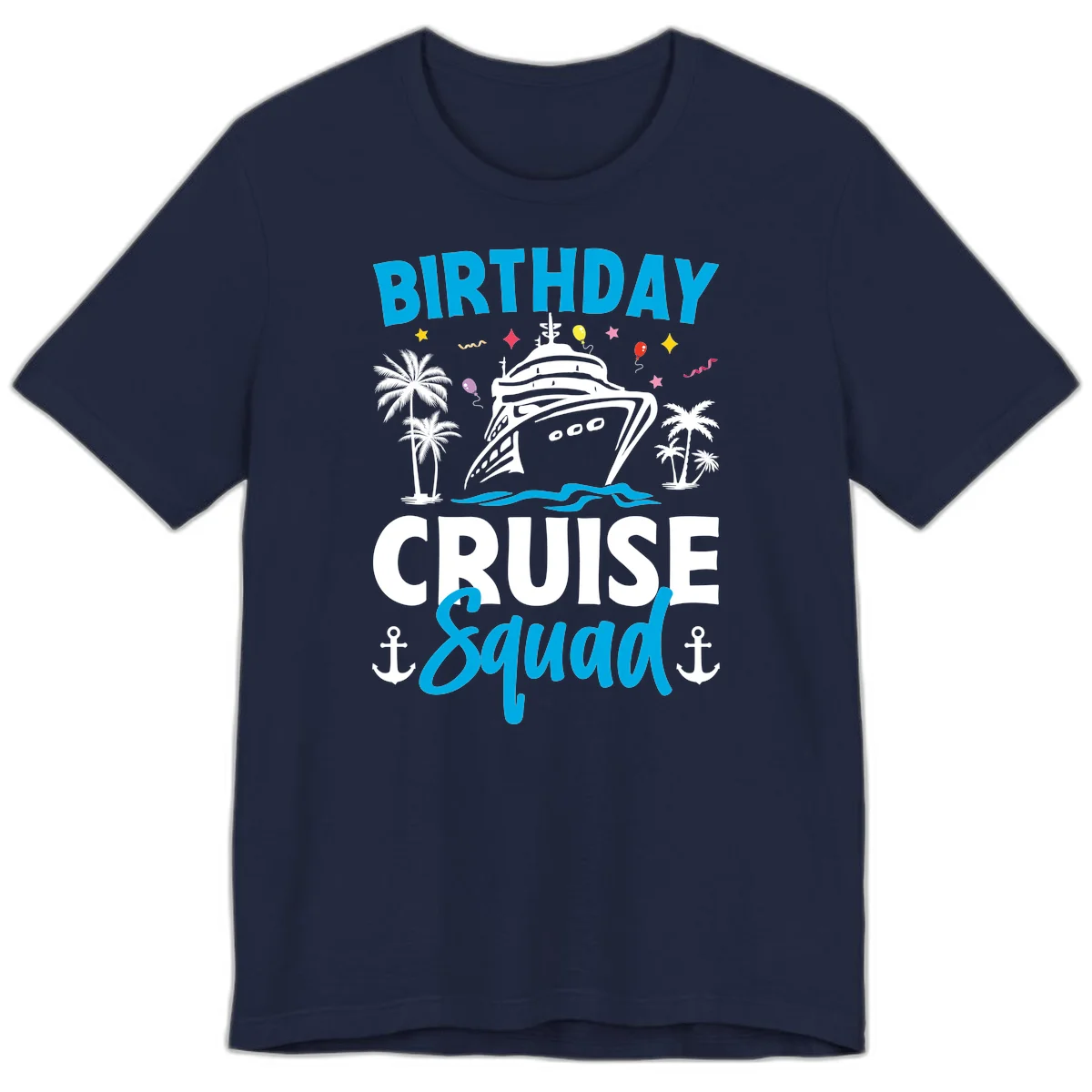Birthday Cruise Squad Premium T-Shirt for Celebrations in Navy