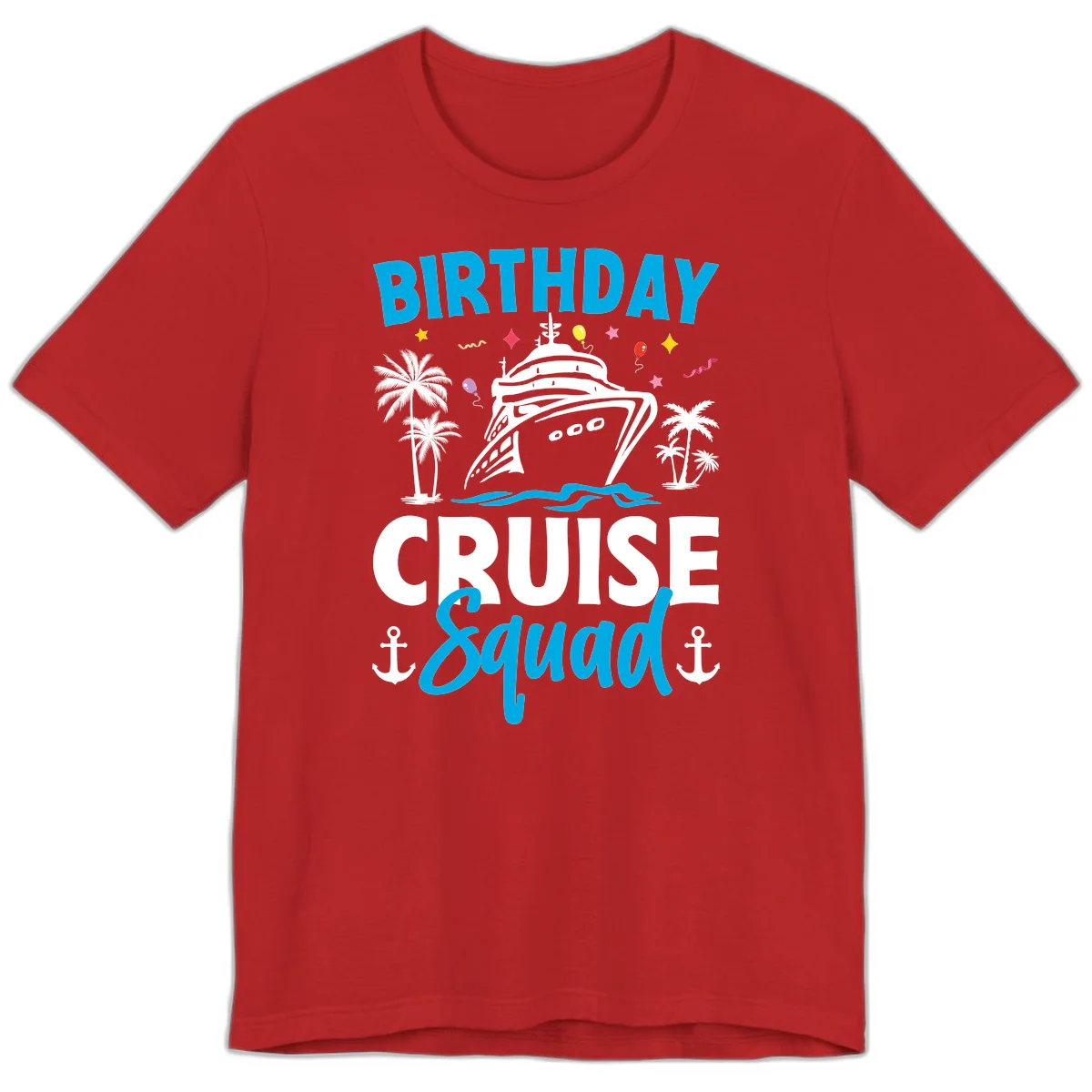 Birthday Cruise Squad Premium T-Shirt for Celebrations in Red