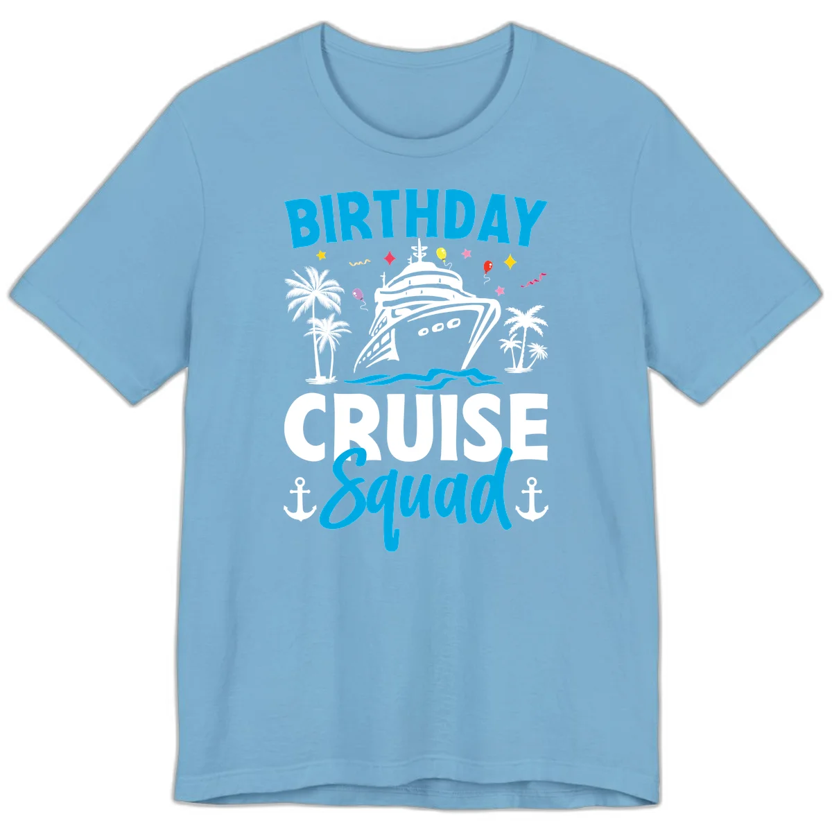 Birthday Cruise Squad Premium T-Shirt for Celebrations in Ocean Blue