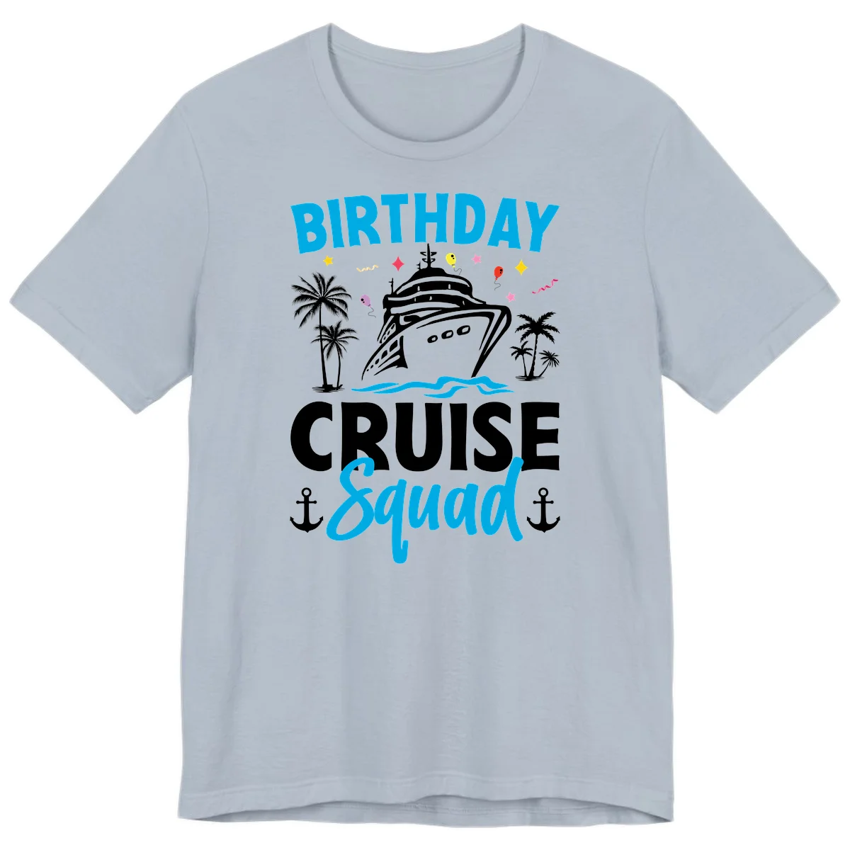 Birthday Cruise Squad Premium T-Shirt for Celebrations in Light Blue
