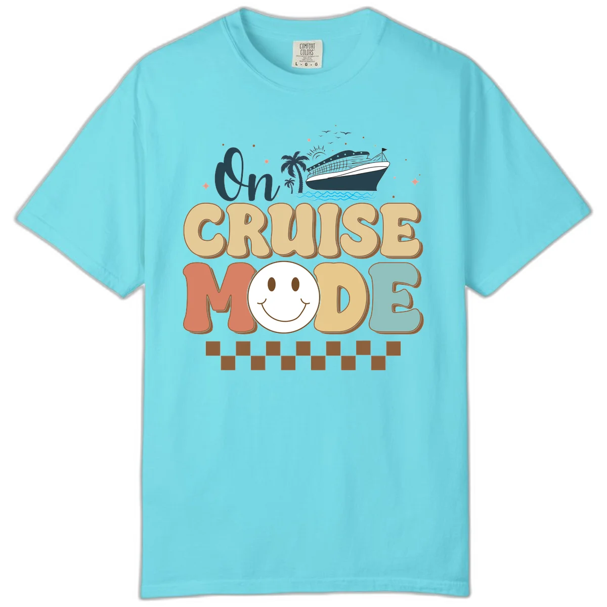 On Cruise Mode Comfort Colors T-Shirt in Lagoon Blue
