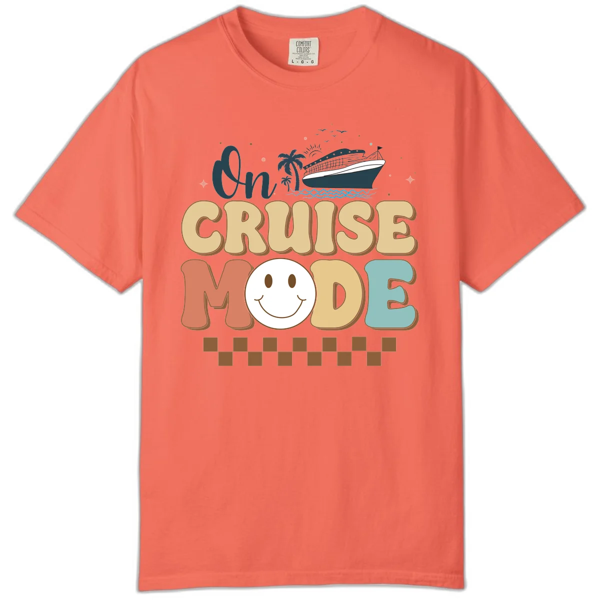 On Cruise Mode Comfort Colors T-Shirt in Bright Salmon