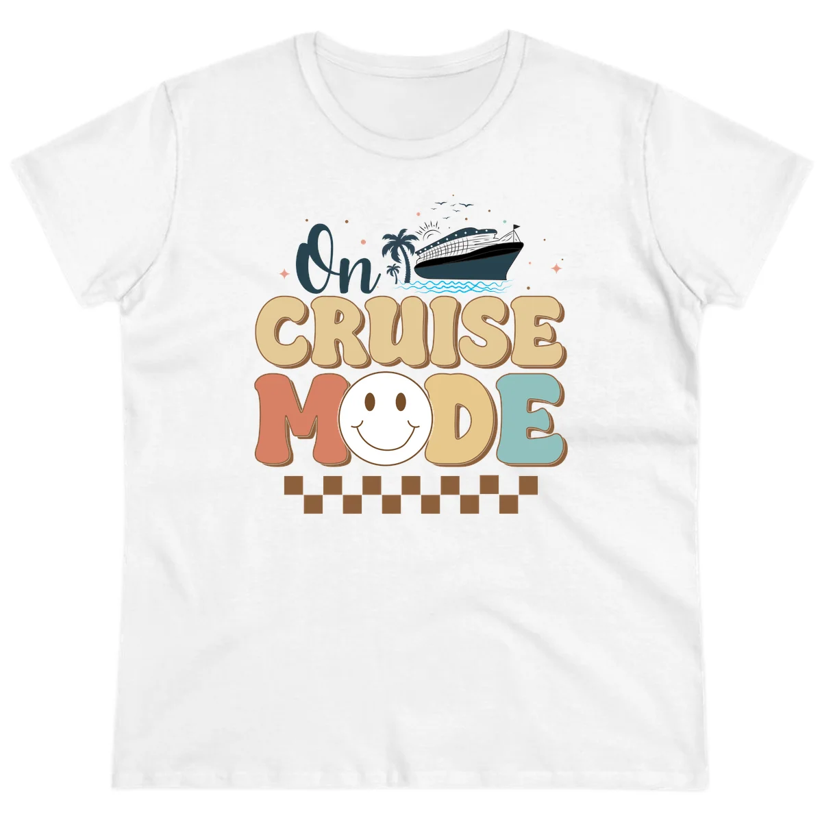 On Cruise Mode Ladies Tee - Vacation Vibes in White