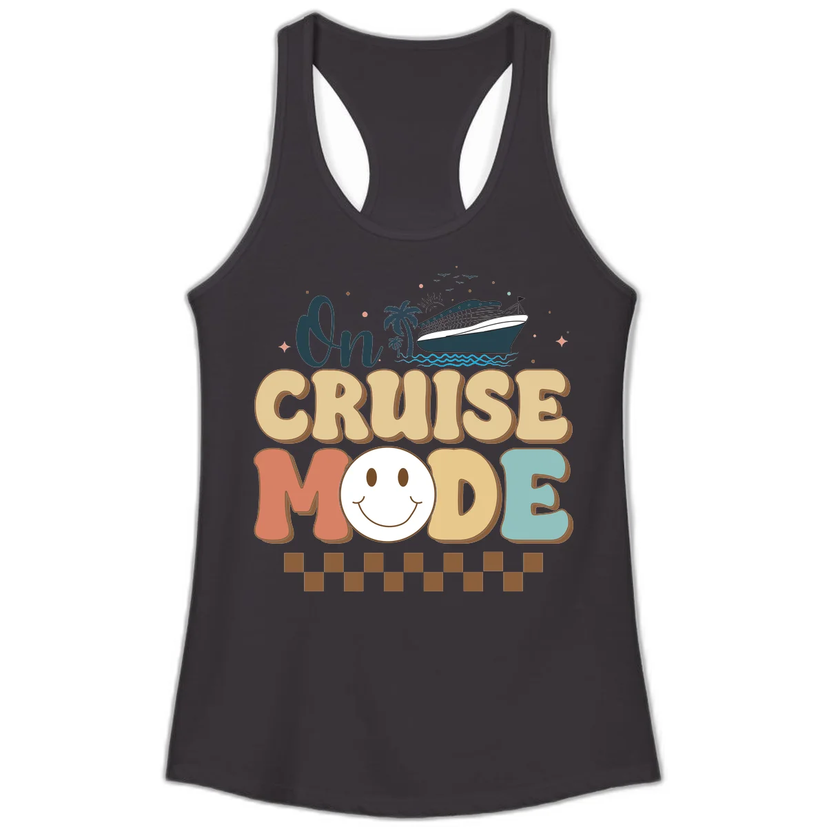 On Cruise Mode Ladies Tank - Vacation Wear in Black