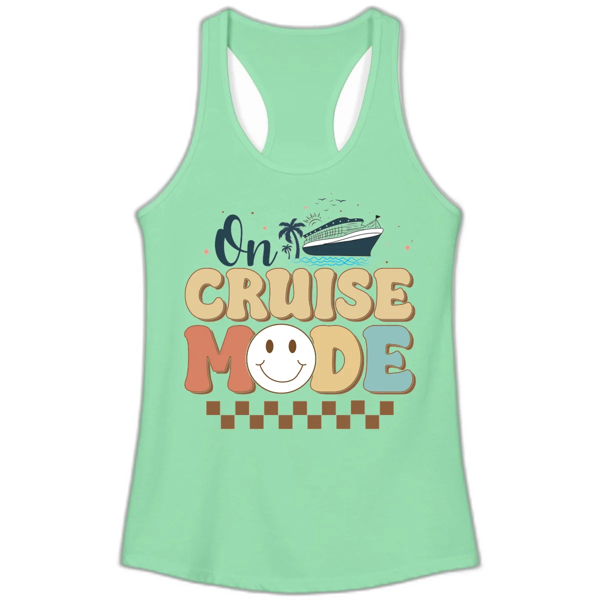 On Cruise Mode Ladies Tank - Vacation Wear in Solid Mint