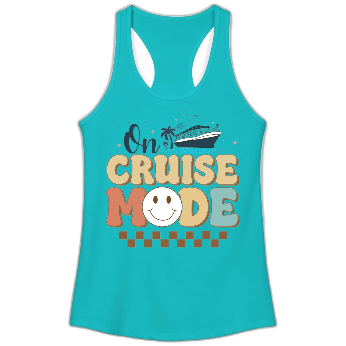 On Cruise Mode Ladies Tank - Vacation Wear in Tahiti Blue