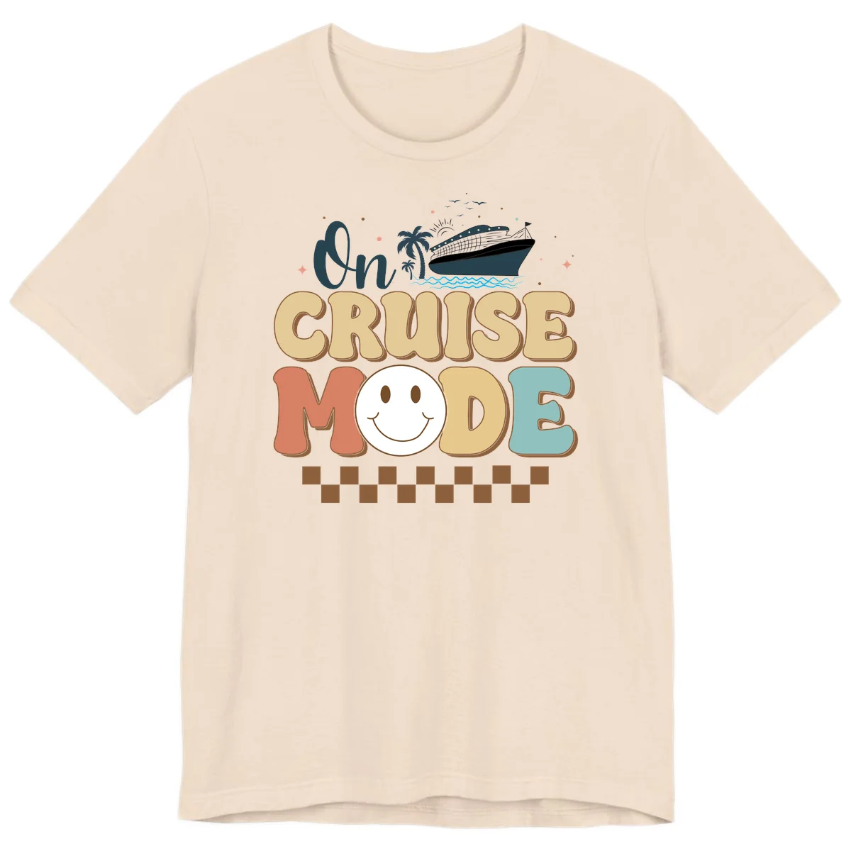 On Cruise Mode Premium T-Shirt - Vacation Ready in Soft Cream